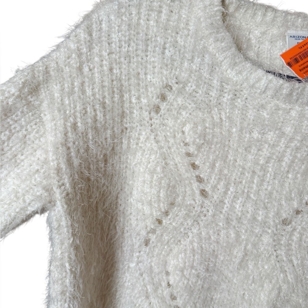 Arizona Jean Company White Crew Neck Sweater - Picture 2 of 3